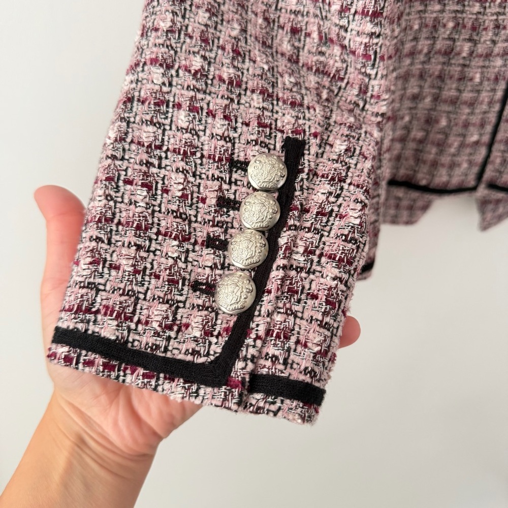 VERONICA BEARD | Theron Pink Purple Tweed Dickey Blazer Jacket US 8 - Picture 8 of 12